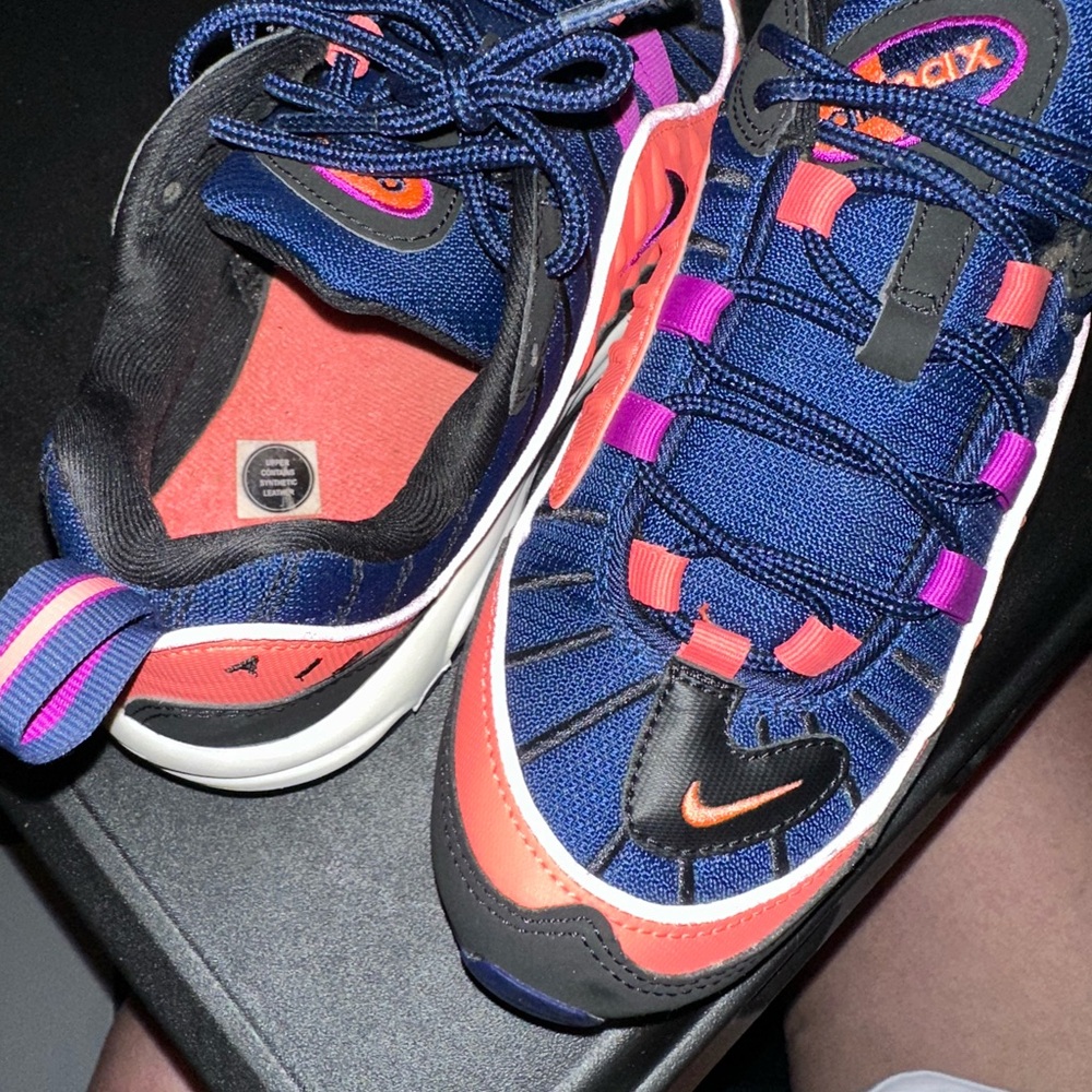 Nike Women's Air Max 98 Blue and Purple Sneakers - Picture 4 of 6